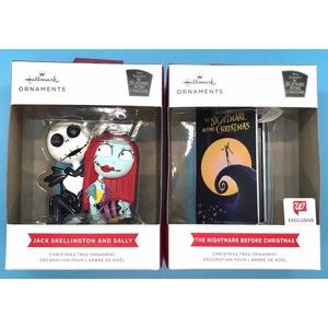 Lot of 2 Hallmark Nightmare Before Christmas  / Jack & Sally Ornaments Walgreens